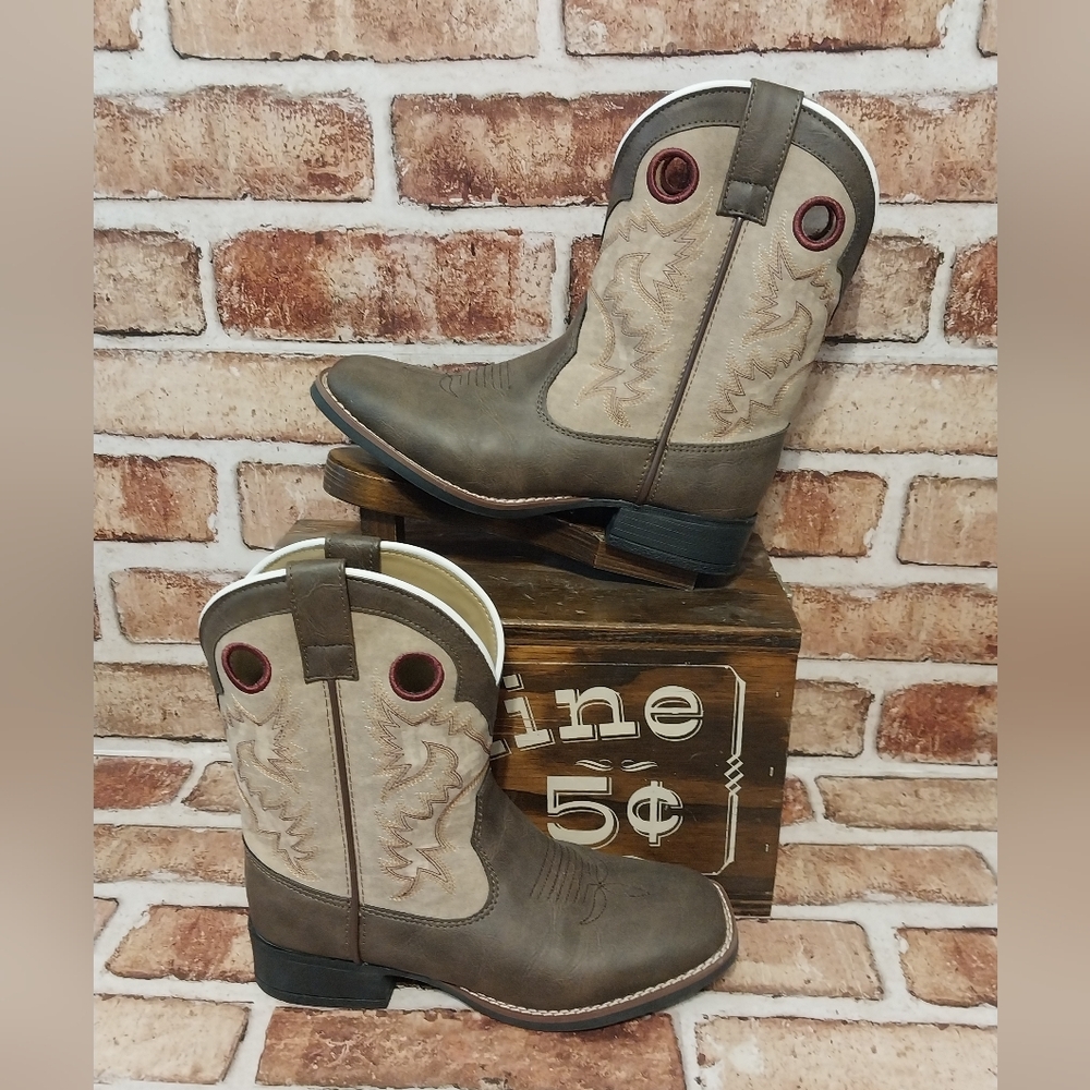 Pre-owned Laredo Collared Square Toe Western Boots